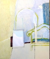 Intérieur au miroir - huile sur toile - 65 x 54 - 2010